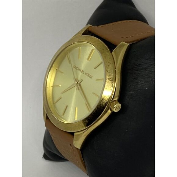 Michael Kors Runway MK3179 Men's Brown Leather Analog Dial Quartz Watch EY663 - Picture 4 of 12